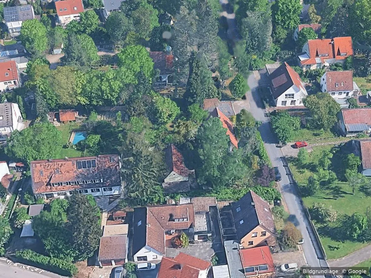 Grundstück in Erlangen vorher, Luftbild