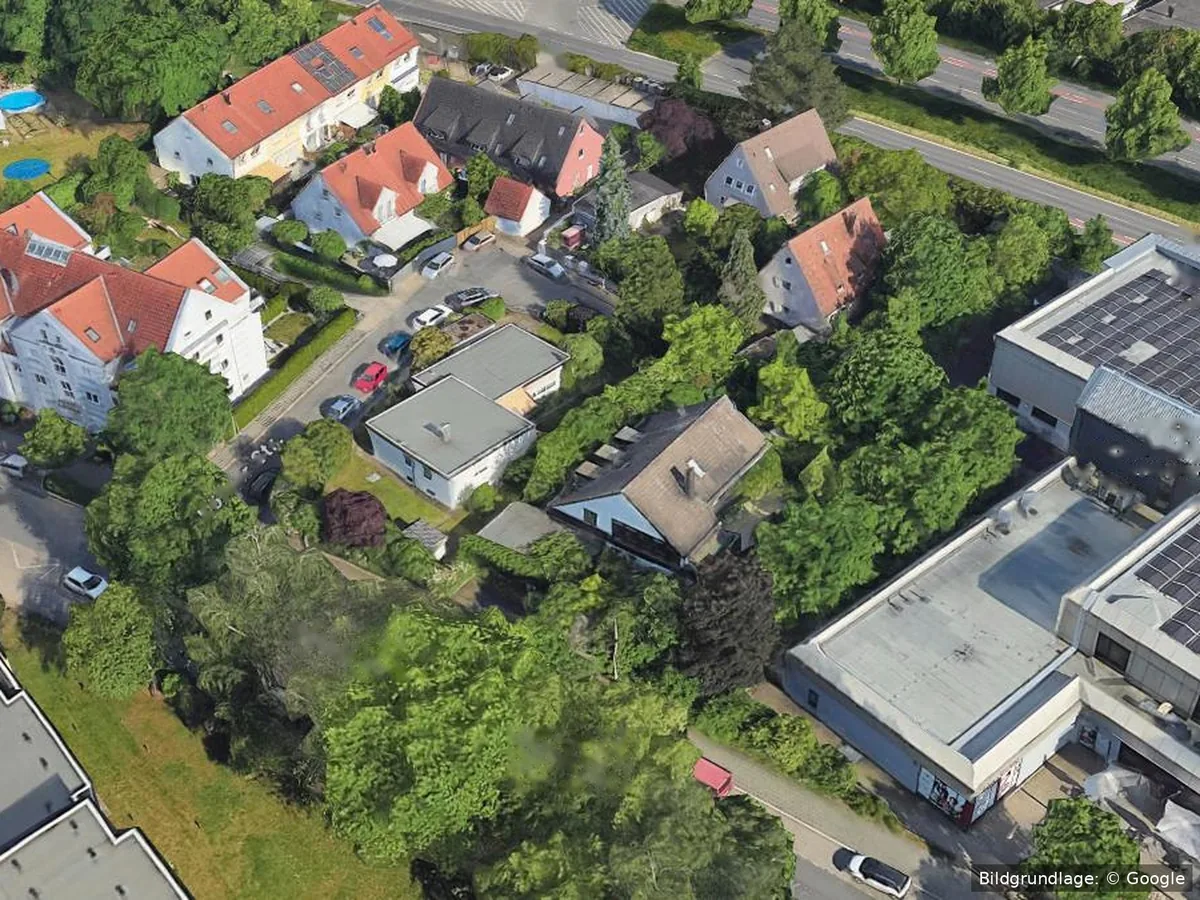 Grundstück in Nürnberg vorher, Luftbild